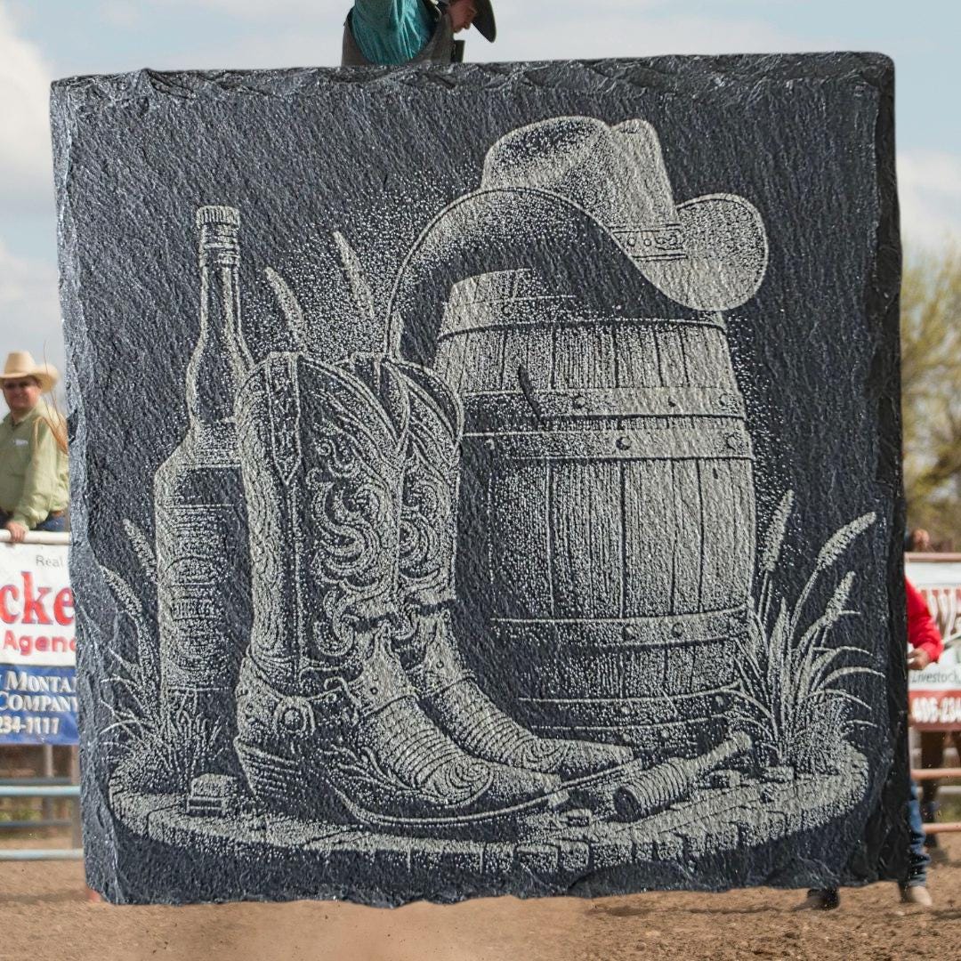 Engraved Western coaster